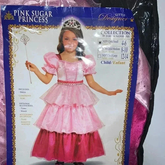 Forum Novelties Child's Girl Pink Sugar Princess Costume, CHILD SMALL 4/6 - Picture 6 of 7